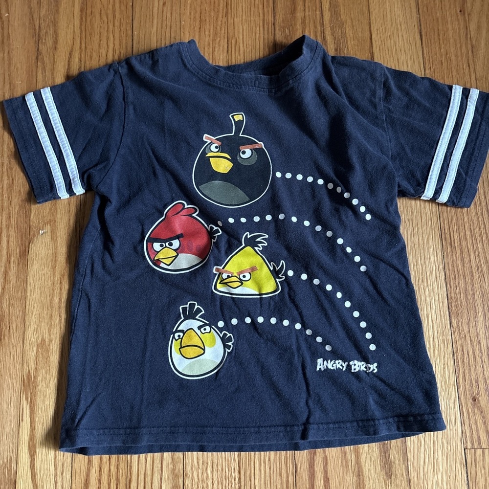 Y2K Angry Birds  T Shirt  Gray Original Fifth Sun All Cotton Retro 2000s